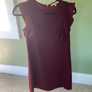 Lark & Ro maroon dress, accent ruffle